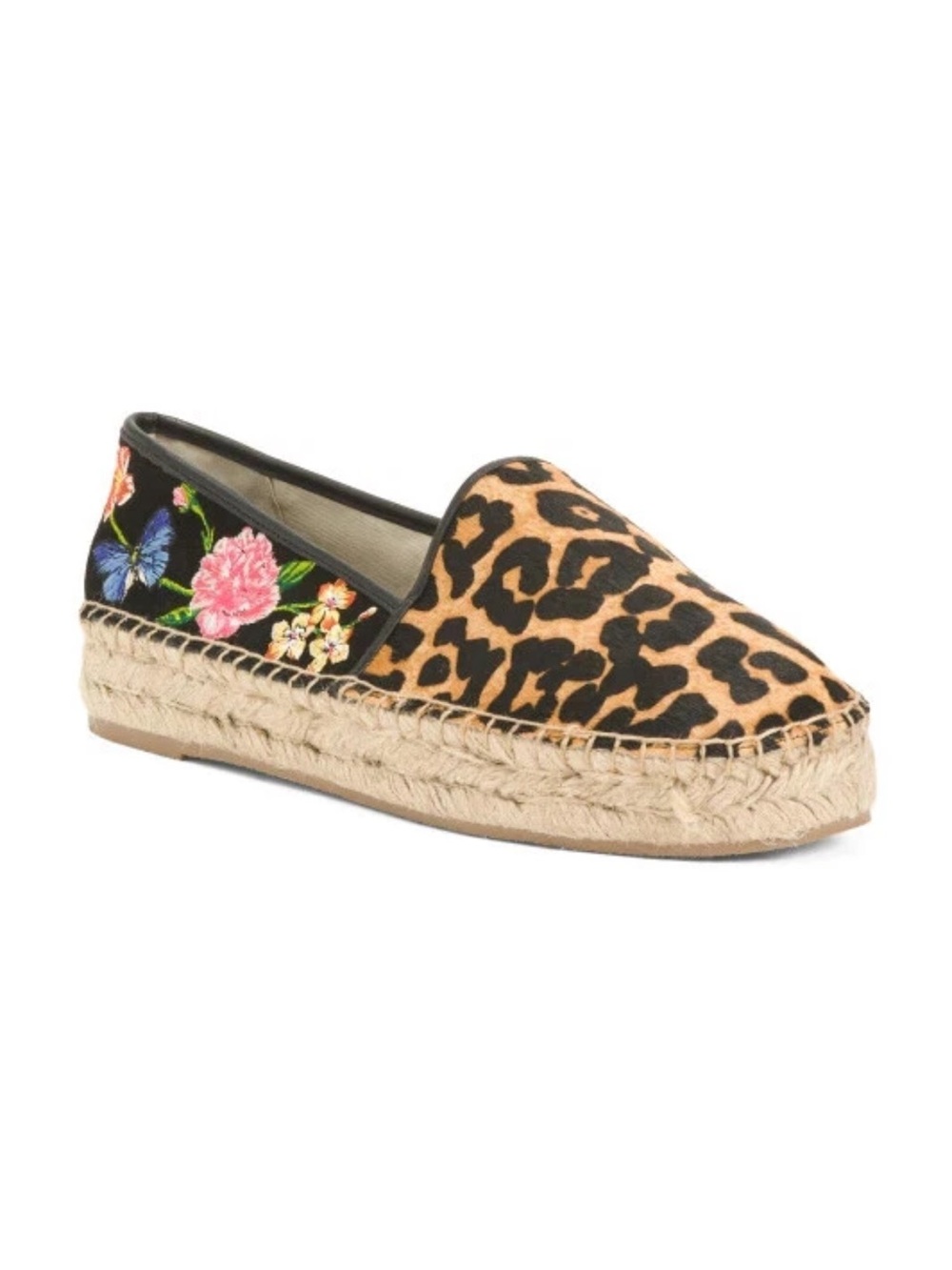 Johnny Was Garden black suede Leopard floral print Espadrilles NWOT S-559 Sz 8.5 - Picture 10 of 10